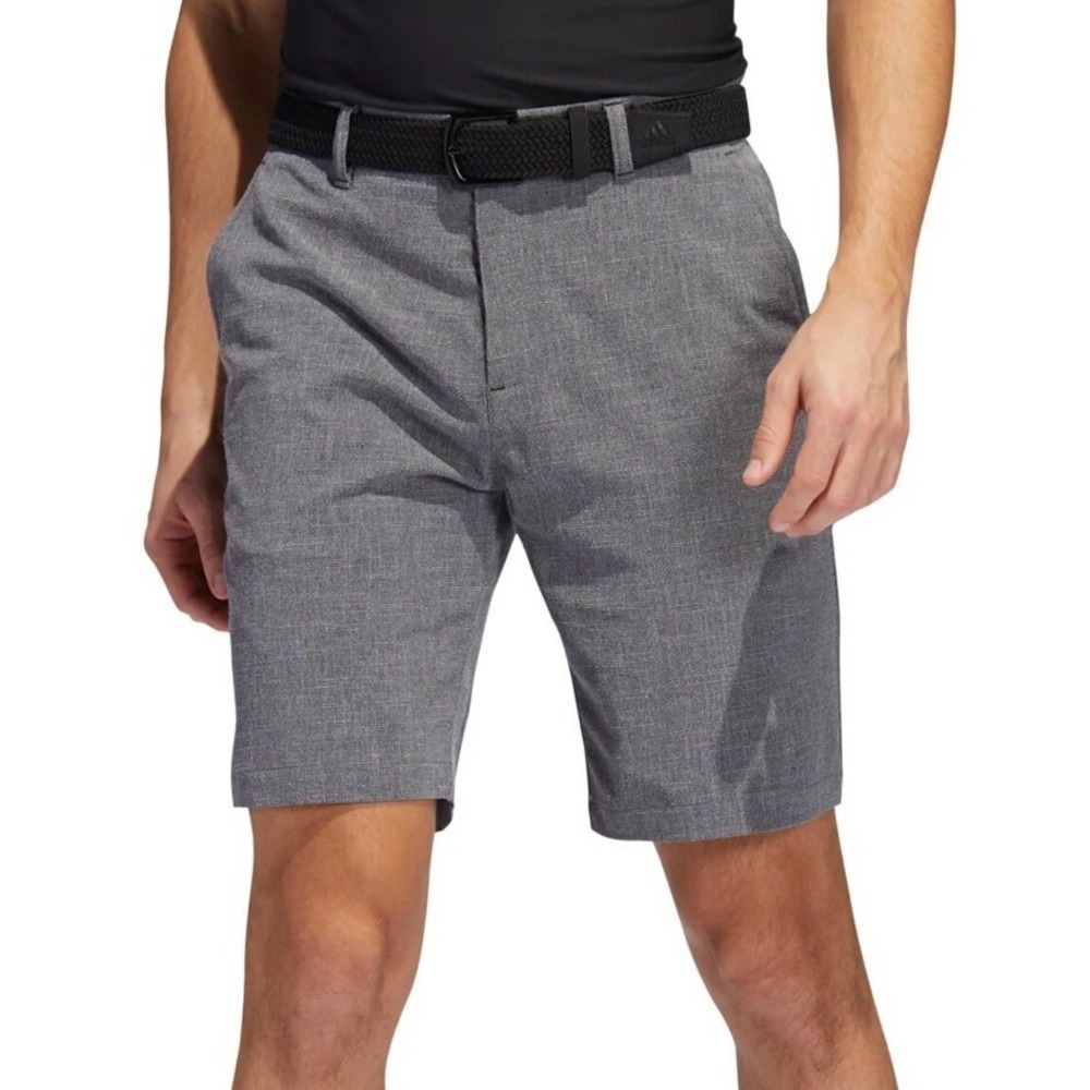 Adidas Crosshatch Golf Shorts Mens 38 Black White Grey‎ HA1462 NWT